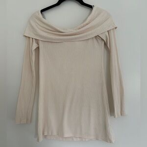Errant Off-Shoulder Cream Sweater | Size M